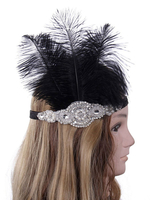Faschingskostüm Feder Stirnband 1920er Jahre Charleston Great Gatsby Black Vintage Kostüm Haarschmuck Karneval Kostüm