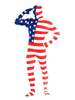 Faschingskostüm Flaggenmuster Zentai Red American Lycra Spandex Ganzkörperoverall Faschingskostüm Karneval Kostüm