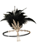 Faschingskostüm Flapper Dress Zubehör Feather Strass Karneval Kostüm Black Flapper Stirnband der 1920er Jahre Great Gatsby Zubehör Karneval Kostüm