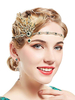 Faschingskostüm Flapper Dress Zubehör Strass Edelsteine 1920er Jahre Great Gatsby Zubehör Green Metal Damen Karneval Kostüm Flapper Headpieces Karneval Kostüm