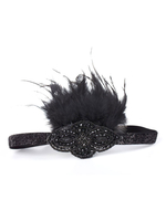 Faschingskostüm Flapper Feather Stirnband 1920er Jahre Charleston Vintage Kostüm Haarschmuck Karneval Kostüm