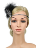 Faschingskostüm Flapper Headpieces der 1920er Jahre Great Gatsby Stirnband Frauen Feder Strass Perle Retro Haarschmuck Karneval Kostüm Karneval Kostüm
