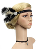 Faschingskostüm Flapper Headpieces Retro Haarschmuck Feder Strass Frauen der 1920er Jahre Great Gatsby Stirnband Karneval Kostüm Karneval Kostüm