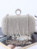 Faschingskostüm Flapper Kleid Clutch Bag 1920er Jahre Great Gatsby Accessoire Silberkette Strass Frauen Cross Body Bag