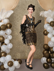Faschingskostüm Flapper Kleid Kostüm der 1920er Jahre Vintage Kostüm große Gatsby Frauen der Pailletten-Kleid und Rüschen Kleid