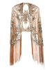 Faschingskostüm Flapper Kleid Schal Fransen Perlen Pailletten 1920er Jahre Great Gatsby Zubehör Retro Kostümzubehör Karneval Kostüm