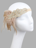 Faschingskostüm Flapper Stirnband 1920er Jahre Mode Kostüm Die großen Gatsby Feder Champagner Kopfbedeckungen Frauen Vintage Kostüm Zubehör Karneval Kostüm