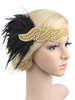 Faschingskostüm Flapper Stirnband 1920er Jahren Charleston Great Gatsby Kostüm Feder Kopfschmuck Frauen Pailletten Vintage Kostüm Zubehör Karneval Kostüm