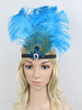 Faschingskostüm Flapper Stirnband der 1920er Jahre Charleston große Gatsby Feder Kopfschmuck blaue Frauen Vintage Kostüm Zubehör Karneval Kostüm