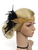 Faschingskostüm Flapper Stirnband der 1920er Jahre Charleston große Gatsby Feder Kopfschmuck Frauen Pailletten Vintage Kostüm Zubehör Karneval Kostüm