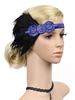 Faschingskostüm Flapper Stirnband der 1920er Jahre Charleston große Gatsby Feder Kopfschmuck Frauen Pailletten Vintage Kostüm Zubehör Karneval Kostüm