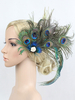 Faschingskostüm Flapper Stirnband der 1920er Jahre Charleston große Gatsby grüne Pfau Feder Kopfschmuck Frauen Vintage Kostüm Zubehör Karneval Kostüm
