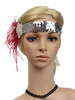 Faschingskostüm Flapper Stirnband Pailletten der 1920er Jahre große Gatsby Feder Strass Frauen Stirnband Retro Haarschmuck Karneval Kostüm Karneval Kostüm