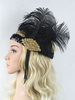 Faschingskostüm Flapper Stirnband schwarz Charleston 1920er Jahren die große Gatsby Kostüm Feder Kopfschmuck Frauen Vintage Kostüm Zubehör Karneval Kostüm