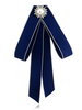 Faschingskostüm Fliege Brosche Blau Kostüm Zubehör Vintage British Women Perlen Ribbon Kragen Schmuck Karneval Kostüm