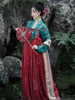 Faschingskostüm Frauen-chinesische Kostüme Tang Dynasty Embroidered Plissee Red Dress Set Urlaub Kostüme Karneval Kostüm