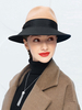 Faschingskostüm Frauen Fedora Hut 100% Wolle Party Hut Vintage Wide Brim Bowler Hat Karneval Kostüm