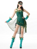 Faschingskostüm Frauen Karneval Kostüm CostumesGenie Leaf Pattern Beinwärmer Jumper 5 Stück Urlaub Kostüme Karneval Kostüm