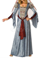 Faschingskostüm Frauen Renaissance Vintage Kostüm Karneval Kostüm blau Flanell Kleid Outfit