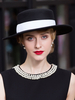 Faschingskostüm Frauen Retro Hut 100% Wolle breiter Krempe Vintage Bowler Hat Karneval Kostüm