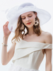 Faschingskostüm Frauen Retro Hut Feder Rüschen Voile Retro Bowler Hat Karneval Kostüm