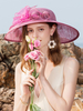 Faschingskostüm Frauen Retro Hut Tüll Organza Blume breiter Krempe Bowler Hut Bonnet Karneval Kostüm
