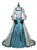 Faschingskostüm Frauen Retro Kostüme Blumendruck Bogen Rüschen Rokoko Stil Set Marie Antoinette Kostüm Vintage-Kleidung Karneval Kostüm