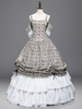 Faschingskostüm Frauen Retro Kostüme Rüschen Blumendruck kalte Schulter Marie Antoinette Kostüm Vintage 18. Jahrhundert Kostüm Karneval Kostüm
