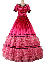 Faschingskostüm Frauen Retro Kostüme Rüschen Seidenkleid Marie Antoinette Kostüm 18. Jahrhundert Kostüm Karneval Kostüm