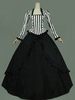 Faschingskostüm Frauen Retro Kostüme Rüschen Spitze Streifen Ballkleid Karneval Kostüm Little Women Dress