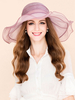 Faschingskostüm Frauen Sun Bonnet Silk Ruffle Wide Brim Bowler Hat Karneval Kostüm