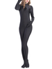 Faschingskostüm Frauen Zentai Jumpsuit Karneval Kostüm Trikot Schwarz Lycra Spandex Catsuit Karneval Kostüm