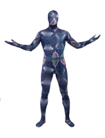 Faschingskostüm Ganzkörper Elastan Zentai aus mit geometrischem Muster