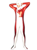 Faschingskostüm Ganzkörper Metallic-Zentai mit Farbblock in Rot und Weiß