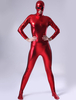Faschingskostüm Ganzkörper Metallic-Zentai mit Mundöffnung in Rot