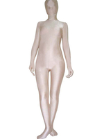 Faschingskostüm Ganzkörper Unisex-Zentai aus Elastan in Beige