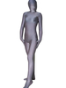 Faschingskostüm Ganzkörper Unisex Zentai aus Elastan in Silber