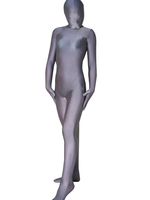 Faschingskostüm Ganzkörper Unisex Zentai aus Elastan in Silber