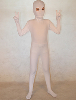 Faschingskostüm Ganzkörper Unisex-Zentai aus Elastan in Weiß