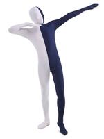 Faschingskostüm Ganzkörperkostüme Dark Navy Lycra Spandex Two Tone Karneval Kostüm Zentai Anzüge Karneval Kostüm