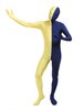 Faschingskostüm Ganzkörperkostüme Gelb Lycra Spandex Two Tone Karneval Kostüm Zentai Anzüge Karneval Kostüm