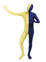 Faschingskostüm Ganzkörperkostüme Gelb Lycra Spandex Two Tone Karneval Kostüm Zentai Anzüge Karneval Kostüm