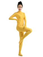 Faschingskostüm Gelbe Lycra Spandex Zentai-Anzug für Frauen