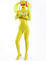 Faschingskostüm Gelbe modischer Catsuits aus Latex