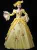 Faschingskostüm Gelbe Retro-Kostüme Lace Rüschen bestickt Marie Antoinette Kostüm Kleid Rokoko-Stil Party Abendkleid Karneval Kostüm Karneval Kostüm