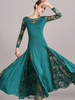 Faschingskostüm Gesellschaftstanz Kostüme Lace Ruffle Women Dancer Dance Wear Karneval Kostüm