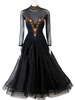 Faschingskostüm Gesellschaftstanz Kostüme Rhineston Backless Semi Sheer Dress Dance Dress