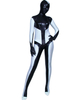 Faschingskostüm Glänenzender Metallic-Zentai Suit in Schwarz und Weiß