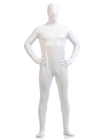 Faschingskostüm glänzend Metallic Zentai Anzüge für Männer in Weiß