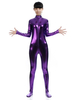 Faschingskostüm glänzend metallisch Cosplay Zentai Anzug für Frauen in Dunkellila